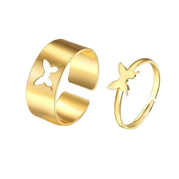 Stainless Steel Butterfly Rings Tail Ring Minimalist Women/Men Gift Jewelry NEW